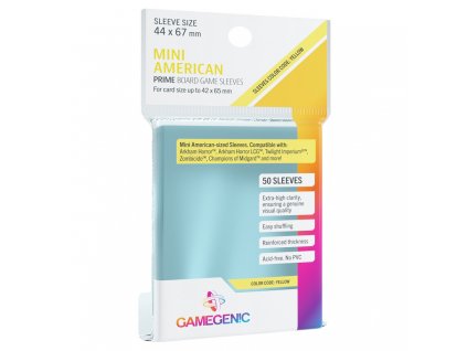Gamegenic - PRIME Mini American-Sized Sleeves 44 x 67 mm - Clear (50 Sleeves)