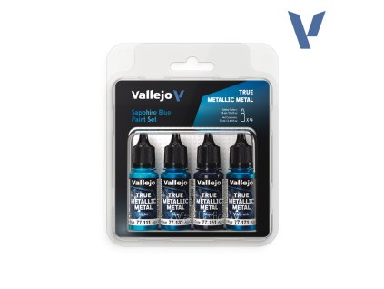 Vallejo True Metallic Metal 77256 Set Sapphire Blue 
