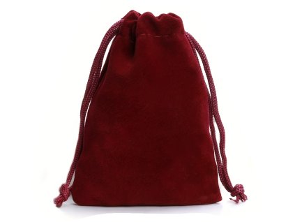 Semišový pytlíček na kostky - vínový 9x12cm
