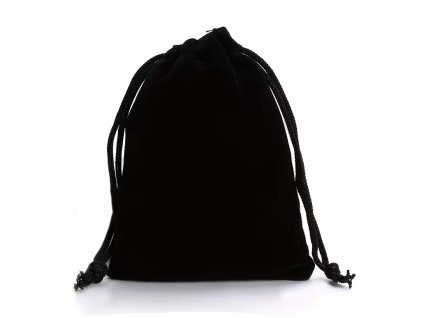 Semišový pytlíček na kostky - černý 9x12cm