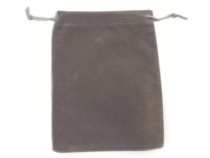 Semišový pytlíček na kostky - šedý 9x12cm