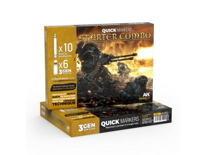 AK Interactive: Starter Combo Quick Markers + 3Gen Set