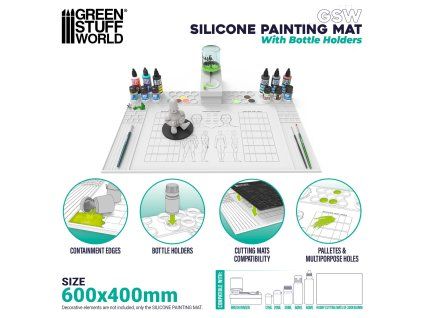 Green Stuff World Silicone Painting Mat with Edges