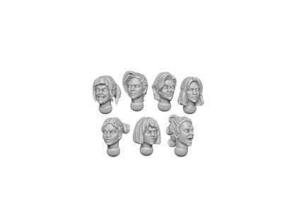 Green Stuff World 3D Printed Female Heads 1:48 Basic Set