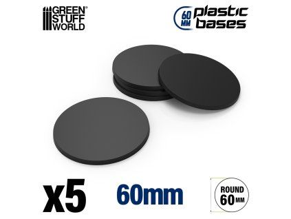 Green Stuff World Plastic Round Bases 60 mm 5 pcs