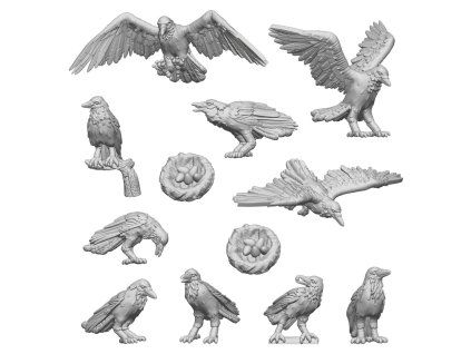 Green Stuff World 3D Printed Ravens 1:48-1:35