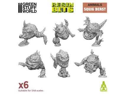 Green Stuff World 3D Printed Squig beasts 1:48