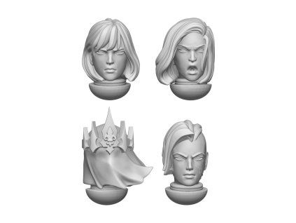 Green Stuff World 3D Printed Battle Sisters of Repentance Basic Heads 1:48