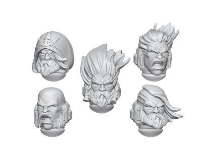 Green Stuff World 3D Printed Techno Wolf Heads 1:48