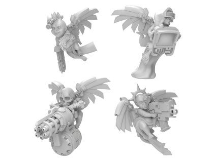 Green Stuff World 3D Printed Cherubs 40k - Cyber Cherubs Servitors 1:48