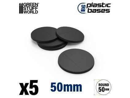 Green Stuff World Plastic Round Bases 50 mm 5 pcs