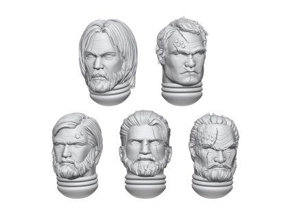 Green Stuff World 3D Printed Space Soldier Hero Heads 1:48