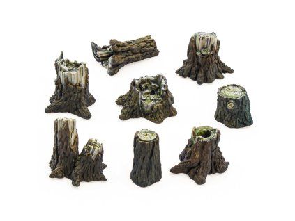 Green Stuff World 3D Printed Medium Tree Stumps