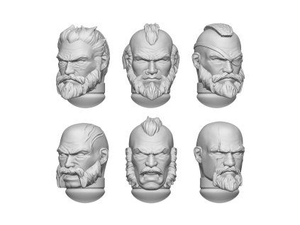 Green Stuff World 3D Printed Norsemen Heads 1:48