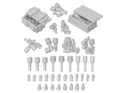 Green Stuff World 3D Printed Grenades 1:48