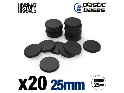 Green Stuff World Plastic Round Bases 25 mm 20 pcs