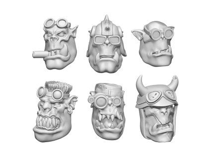Green Stuff World 3D Printed Ork Rider Heads 1:48