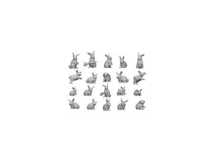 Green Stuff World 3D Printed Rabbits 1:48