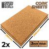 Green Stuff World Cork Sheet in 3mm 2 pcs
