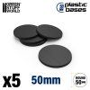 Green Stuff World Plastic Round Bases 50 mm 5 pcs