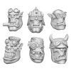 Green Stuff World 3D Printed Ork Rider Heads 1:48