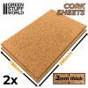 Green Stuff World Cork Sheet in 2mm 2 pcs