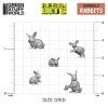 Green Stuff World 3D Printed Rabbits 1:48