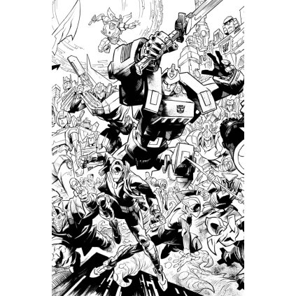Cover G Jason Howard Black & White Energon Universe Second Anniversary Connecting Virgin Variant