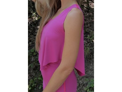 Krátky pyžamový top - fuchsiová