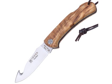 Joker Cocker – Klappmesser mit Aufbrechhaken, 8,9 cm, Olivenholz