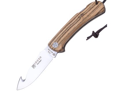 Joker Cocker – Klappmesser mit Aufbrechhaken, 8,9 cm, Bocoteholz