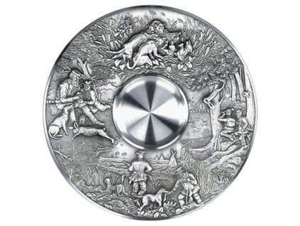 Artina Dekorativer Wandteller, 32 cm, Jagdmotiv, Zinn