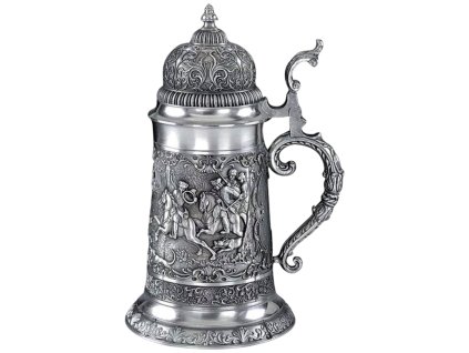 Artina Krug mit Deckel, 1,75 l, Parforcejagd-Motiv, Zinn