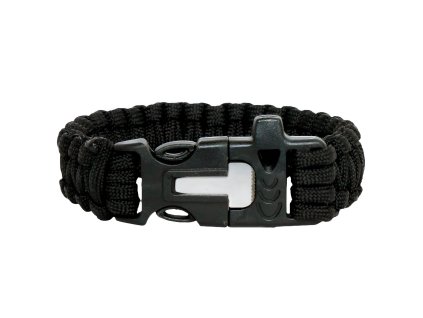 JKR Survival-Paracord-Armband, Schwarz  