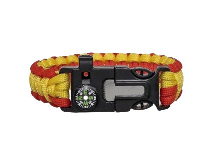 JKR Survival-Paracord-Armband, Rot-Gelb  