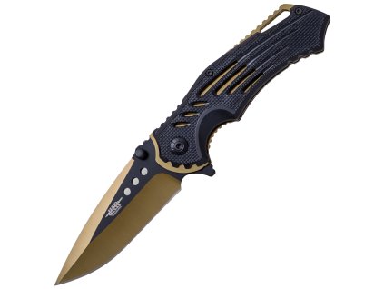 JKR Klappmesser, 9 cm, ABS, Schwarz-Gold  