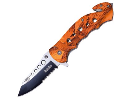 JKR Klappmesser, 8 cm, orangefarbene Tarnung, Aluminium