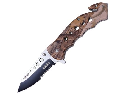 JKR Klappmesser, 8 cm, Waldtarnung, Aluminium