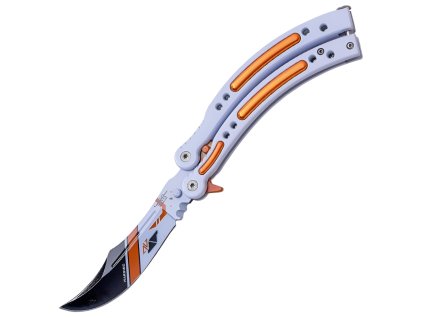 JKR Butterflymesser, 10 cm, Counter Strike GO, Orange-Lila  