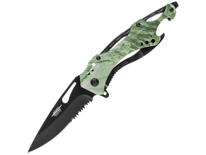 JKR Klappmesser, 8 cm, Tarnmuster, Grün