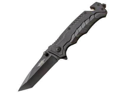 JKR Klappmesser, 8,8 cm, Tanto-Klinge, ABS, Schwarz  