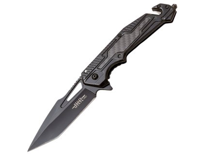 JKR PRO Klappmesser, 9,1 cm, Stahl und Carbon, Schwarz  