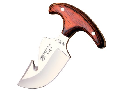 Joker Dogo - Jagdmesser mit Aufbrechhaken, 8 cm, Rotes Holz