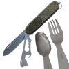 JKR Multifunktionsmesser mit Besteckset, 7,5 cm, Grün  
