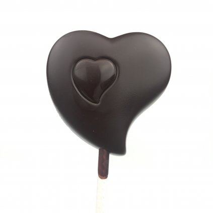 Čokoládové lízátko "Srdce", tmavá single origin čokoláda 70% bio