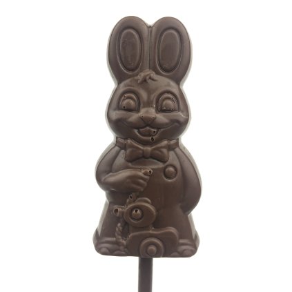 Čokoládové lízátko "zajíček", tmavá mléčná čokoláda 54% bio