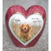 Tierurne für Hund und Katze - großes Herz farbig mit Foto