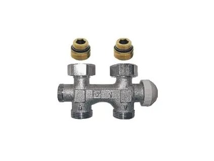 Připojovací šroubení  TS-3000 s integrovaným termostatickým ventilem, přímé (#1379292 Bypas HERZ-3000 s integrovaným termostatickým ventilem, přímý, Dimenze Rp1/2"xG3/4"E, kvs 2,0)