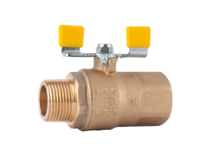 KK plyn, připojení M/F ovládání motýl ocel (#1230112 Kulový kohout - motýl, Dimenze DN20, PN 1)