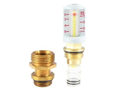 Regulační průtokoměr 0-6 l/min (#3F90026 Regulační průtokoměr 0-6 l/min pro mosazné rozdělovače 8532 a 8533)